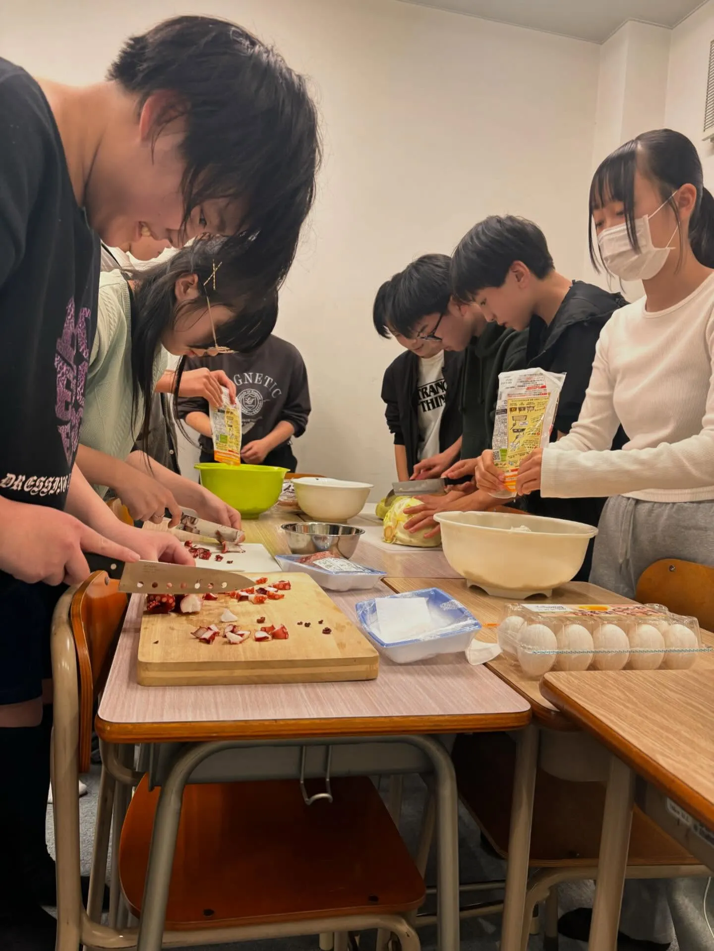 今夜は中1初めてのタコパ🐙