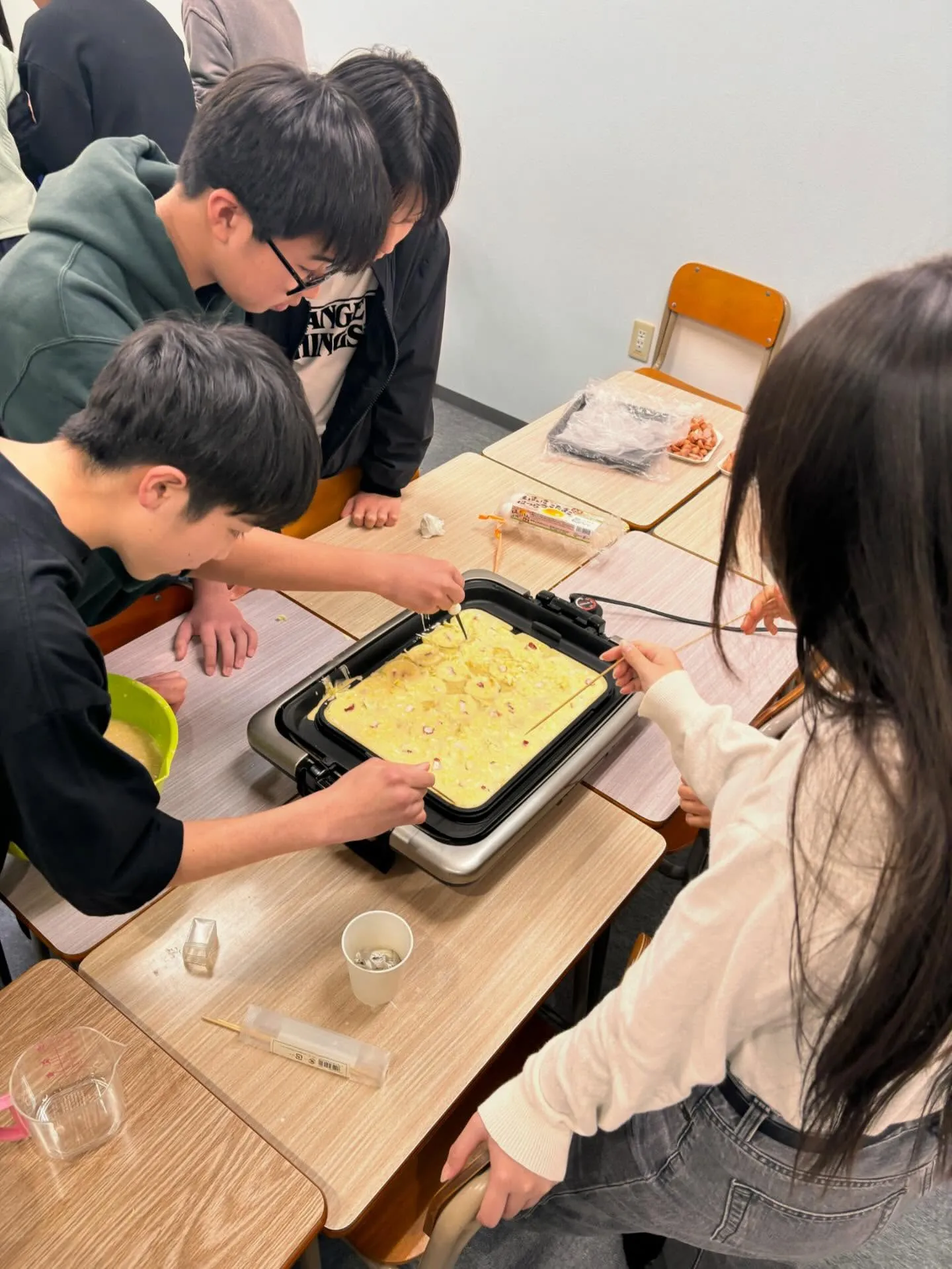 今夜は中1初めてのタコパ🐙