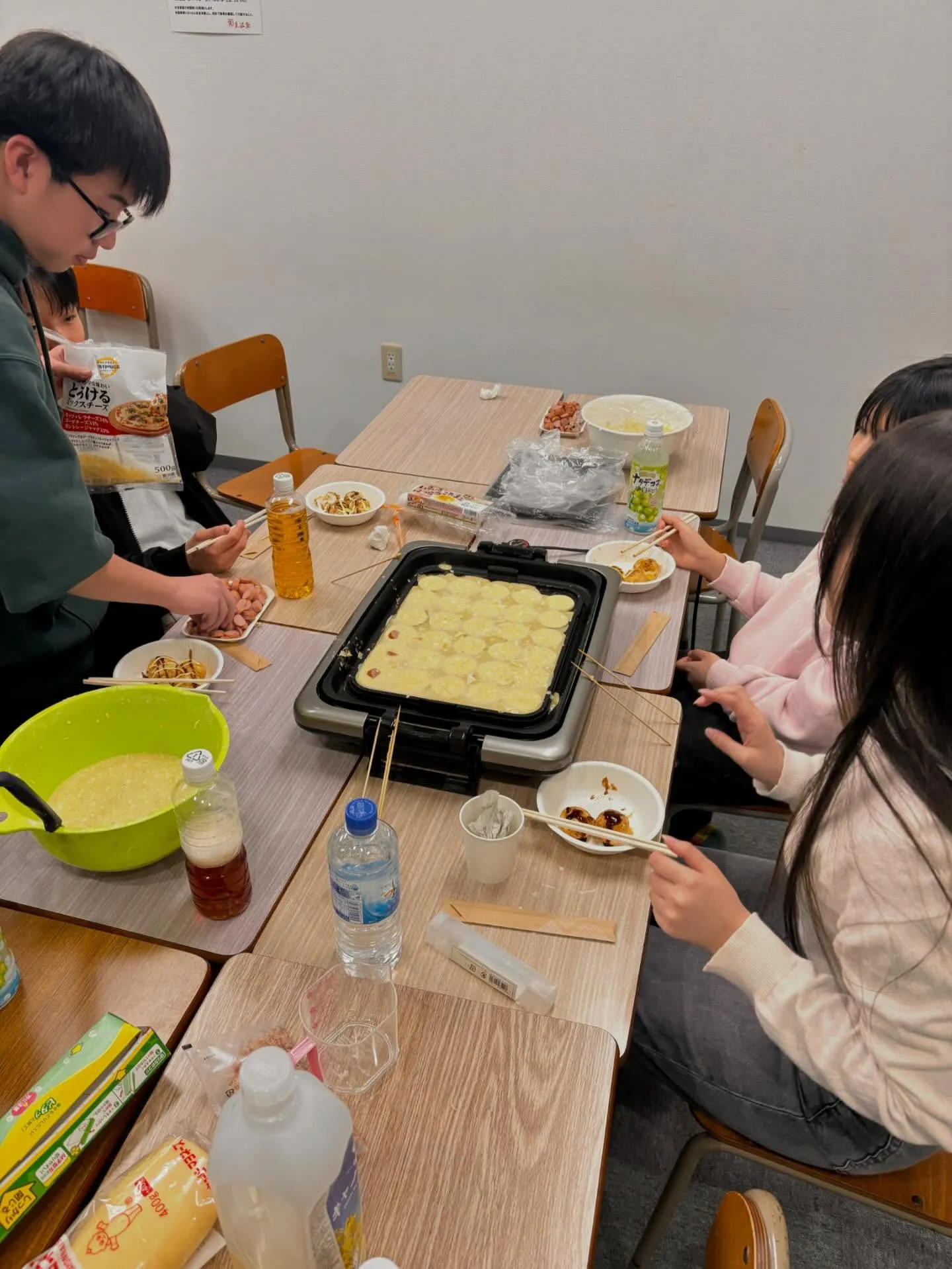 今夜は中1初めてのタコパ🐙